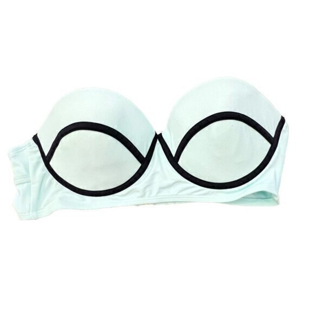 Xhilaration Bikini Top Underwire Molded Cups Push Up Mint Green Black Medium NWT
